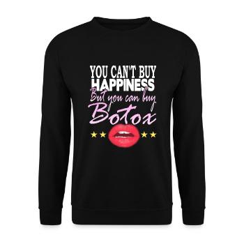Vous ne pouvez pas acheter Happines mais acheter du Botox - Sweat-shirt Unisexe - noir - Devant - Alina (178cm) & Michal (187cm)
