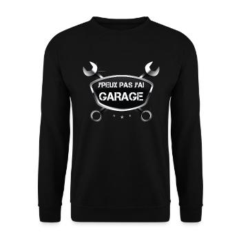 Je Peux Pas J'Ai Garage Mécanicien Automobile - Sweat-shirt Unisexe - noir - Devant - Alina (178cm) & Michal (187cm)