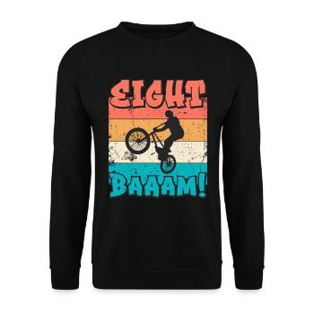 8 Geburtstag Bmx 8 Jahre Geschenk - Unisex Pullover - Schwarz - Vorne - Alina (178cm) & Michal (187cm)