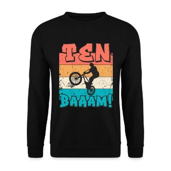 10 Geburtstag Bmx 10 Jahre Geschenk - Unisex Pullover - Schwarz - Vorne - Alina (178cm) & Michal (187cm)