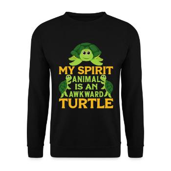 Turtle Lovers Turtle Pet - Unisex Sweatshirt - black - Front - Alina (178cm) & Michal (187cm)