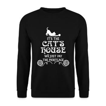 It's The Cat's House - Unisex Sweatshirt - black - Front - Alina (178cm) & Michal (187cm)