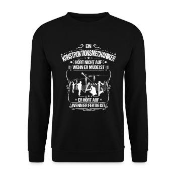 Konstruktionsmechaniker/Konstruktionsmechanik - Unisex Pullover - Schwarz - Vorne - Alina (178cm) & Michal (187cm)