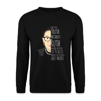 Ruth Bader Ginsburg - Unisex Pullover - Schwarz - Vorne - Alina (178cm) & Michal (187cm)