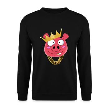 Happy New Year 2023 Shirt Year Of The Pig T-Shirt - Unisex Pullover - Schwarz - Vorne - Alina (178cm) & Michal (187cm)