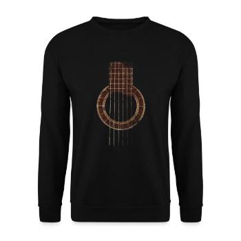 Gitarre T-Shirt "Schalloch" Sound hole - Unisex Pullover - Schwarz - Vorne - Alina (178cm) & Michal (187cm)
