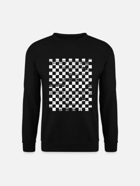 schachbrett Grunged - Unisex Pullover - Schwarz