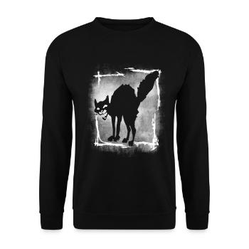 chat noir, matou, chat anarchie, Sab Cat, démo - Sweat-shirt Unisexe - noir - Devant - Alina (178cm) & Michal (187cm)