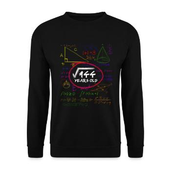 12th Birthday Math Root Calculation Nerd - Unisex Sweatshirt - black - Front - Alina (178cm) & Michal (187cm)