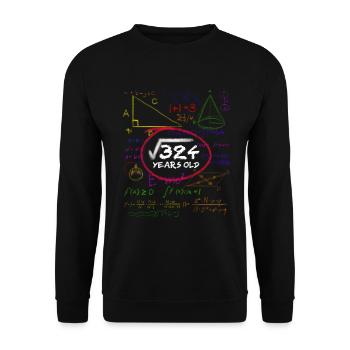 18ème anniversaire Maths Calcul des racines Nerd - Sweat-shirt Unisexe - noir - Devant - Alina (178cm) & Michal (187cm)