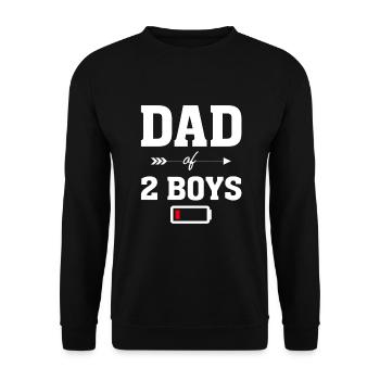 Fête des pères de 2 garçons - Sweat-shirt Unisexe - noir - Devant - Alina (178cm) & Michal (187cm)