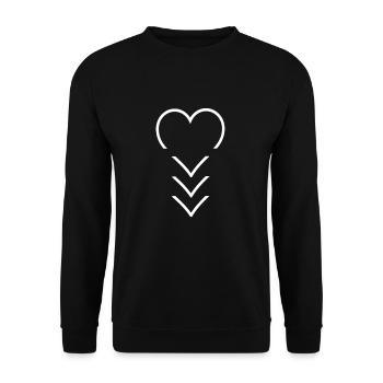 Down Syndrom Geschenk Geburtstag Geburt Herz - Unisex Pullover - Schwarz - Vorne - Alina (178cm) & Michal (187cm)