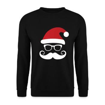 Père Noël avec barbe Hipster père Noël - Sweat-shirt Unisexe - noir - Devant - Alina (178cm) & Michal (187cm)