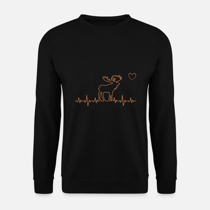 Herzschlag Elch - Unisex Pullover - Schwarz