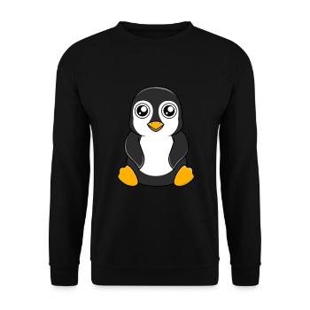 Pinguin - Unisex Pullover - Schwarz - Vorne - Alina (178cm) & Michal (187cm)