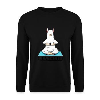 Llama Yoga - Unisex Pullover - Schwarz - Vorne - Alina (178cm) & Michal (187cm)
