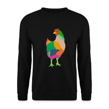 Huhn - Unisex Pullover - Schwarz - Vorne - Alina (178cm) & Michal (187cm)