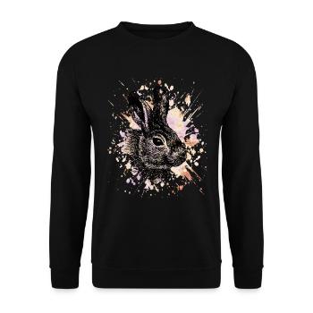 Rabbit - Unisex Sweatshirt - black - Front - Alina (178cm) & Michal (187cm)