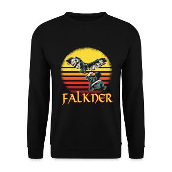 Falkner Falknerei Beizjagd Greifvogel Greif - Unisex Pullover - Schwarz - Vorne - Alina (178cm) & Michal (187cm)