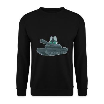Panzer Katze Funny - Unisex Sweatshirt - black - Front - Alina (178cm) & Michal (187cm)