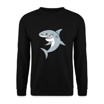 big shark cool shark lover - Unisex Sweatshirt - black - Front - Alina (178cm) & Michal (187cm)