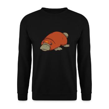 platypus cute funny - Unisex Sweatshirt - black - Front - Alina (178cm) & Michal (187cm)