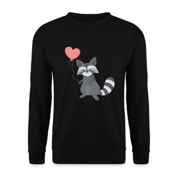 waschbär waschbär liebhaber - Unisex Pullover - Schwarz - Vorne - Alina (178cm) & Michal (187cm)