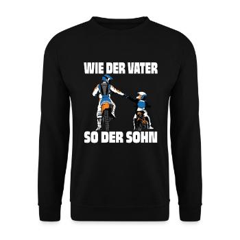 mottorad vater sohn geschenk - Unisex Pullover - Schwarz - Vorne - Alina (178cm) & Michal (187cm)