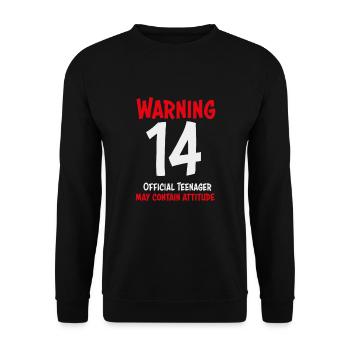 14. Geburtstag 14 Jahre Geschenk - Unisex Pullover - Schwarz - Vorne - Alina (178cm) & Michal (187cm)