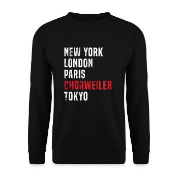 Chorweiler design shirt hoodies - Sweat-shirt Unisexe - noir - Devant - Alina (178cm) & Michal (187cm)