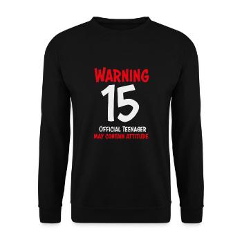 15th birthday 15 years gift teenager - Unisex Sweatshirt - black - Front - Alina (178cm) & Michal (187cm)