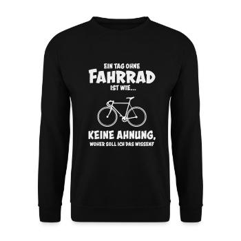 Fahrradfahrer Fahrradfahren Rennrad - Unisex Pullover - Schwarz - Vorne - Alina (178cm) & Michal (187cm)