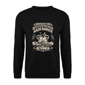 Fahrradtour Fahrradfahrer - Unisex Pullover - Schwarz - Vorne - Alina (178cm) & Michal (187cm)