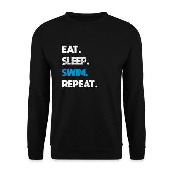 Lustiges Schwimmer Schwimmerin Design - Unisex Pullover - Schwarz - Vorne - Alina (178cm) & Michal (187cm)