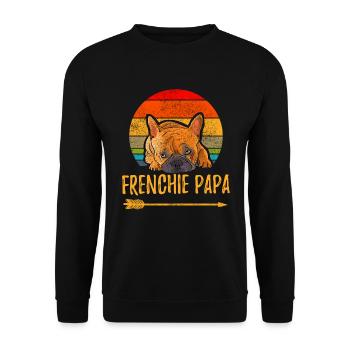 Bouledogue français Frenchie papa père - Sweat-shirt Unisexe - noir - Devant - Alina (178cm) & Michal (187cm)
