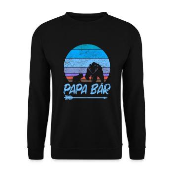 Papa Bear fête des pères cadeau d'anniversaire - Sweat-shirt Unisexe - noir - Devant - Alina (178cm) & Michal (187cm)