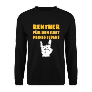 rentner lustiger spruch - Unisex Pullover - Schwarz - Vorne - Alina (178cm) & Michal (187cm)