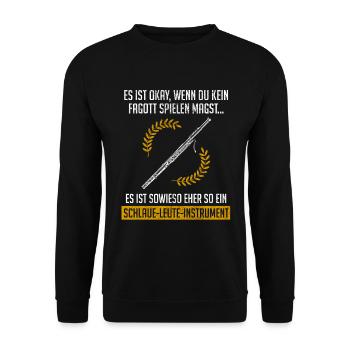 Fagott Spielen Design - Unisex Pullover - Schwarz - Vorne - Alina (178cm) & Michal (187cm)