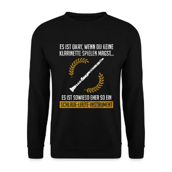 Klarinette Spielen Design - Unisex Pullover - Schwarz - Vorne - Alina (178cm) & Michal (187cm)