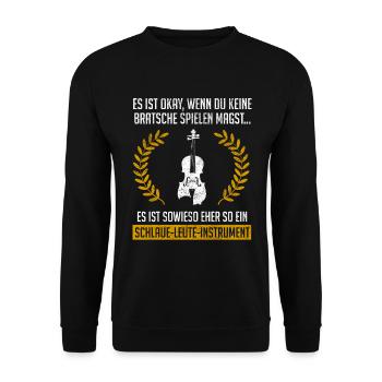 Viola play design for violist bratcher - Unisex Sweatshirt - black - Front - Alina (178cm) & Michal (187cm)
