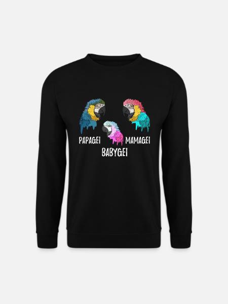 Papagei Mamagei Babygei Geburt - Unisex Pullover - Schwarz