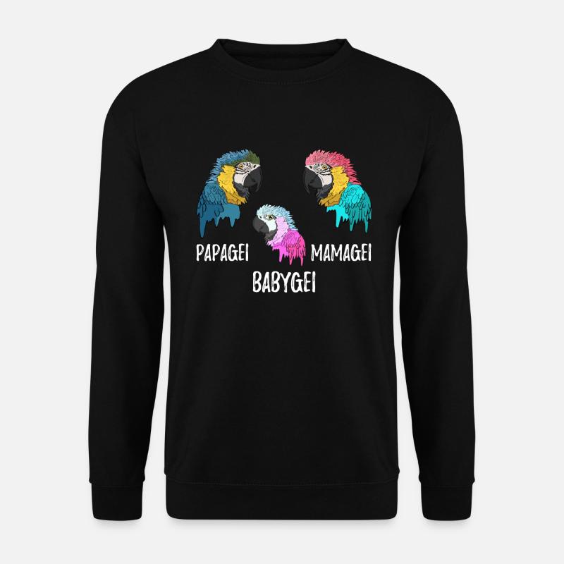 Papagei Mamagei Babygei Geburt - Unisex Pullover - Schwarz