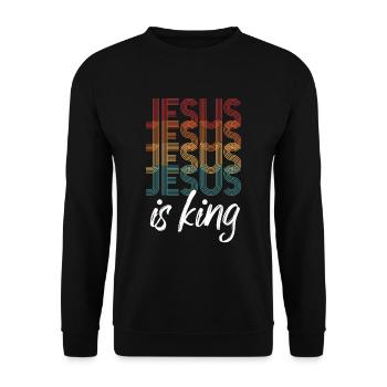 Jesus is king - Unisex Pullover - Schwarz - Vorne - Alina (178cm) & Michal (187cm)