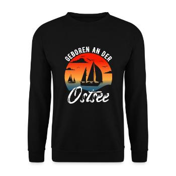 Ostsee Heimat Ostsee Spruch - Unisex Pullover - Schwarz - Vorne - Alina (178cm) & Michal (187cm)