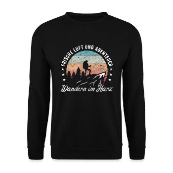 Wandern im Harz - Unisex Pullover - Schwarz - Vorne - Alina (178cm) & Michal (187cm)