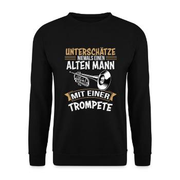 Trompette trompette cadeau - Sweat-shirt Unisexe - noir - Devant - Alina (178cm) & Michal (187cm)