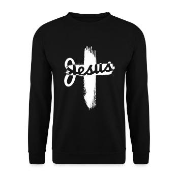 La croix de Jésus - Sweat-shirt Unisexe - noir - Devant - Alina (178cm) & Michal (187cm)