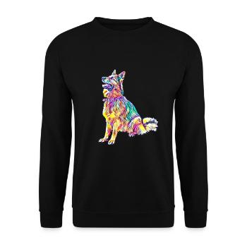 German Shepherd - Unisex Sweatshirt - black - Front - Alina (178cm) & Michal (187cm)