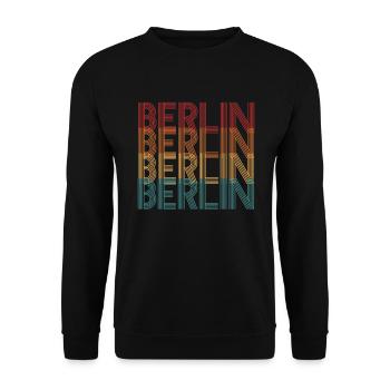 Berlin - Unisex Pullover - Schwarz - Vorne - Alina (178cm) & Michal (187cm)