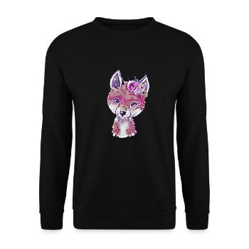Fox - Unisex Sweatshirt - black - Front - Alina (178cm) & Michal (187cm)